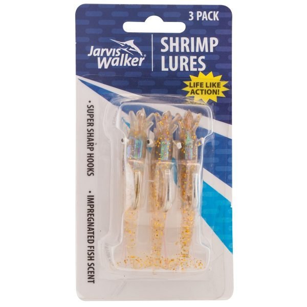 Scented Shrimp Rigged - Clear Gold/Glitter - 3