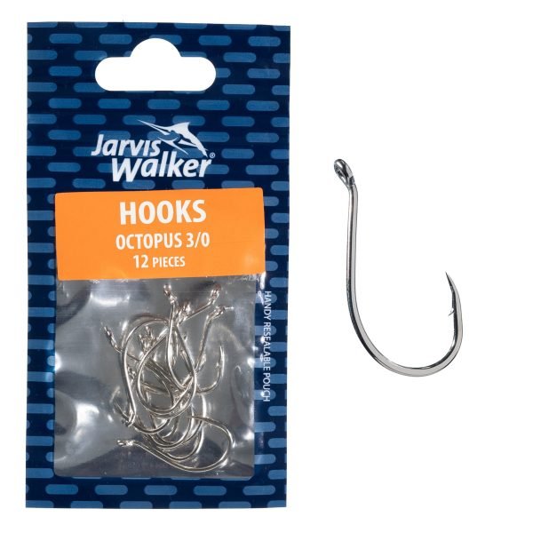 JARVIS WALKER OCTOPUS NICKEL HOOKS SZ3/0