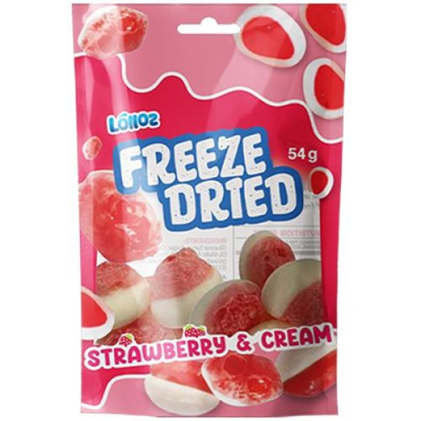 Lolloz Freeze Dried Gummy Strawberry & Cream 54g