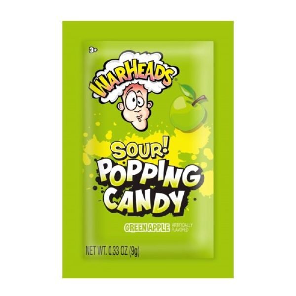 Warheads Pop Candy Pouch - Sour Green Apple