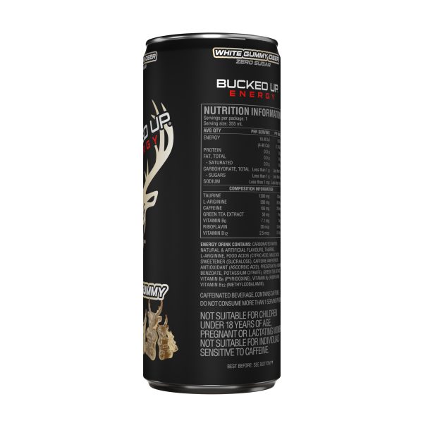 Bucked Up Energy RTD 355ml White Gummy Deer