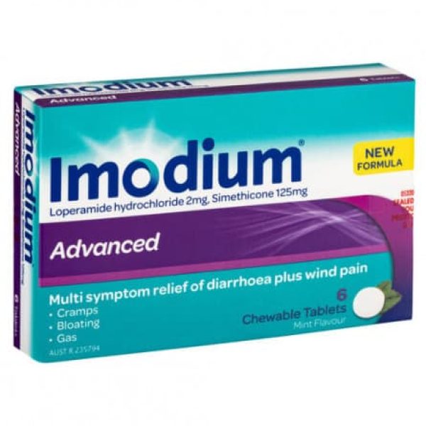 Imodium Advanced Chewable 6PK Mint Flavour Diarrhoea Relief Tablets