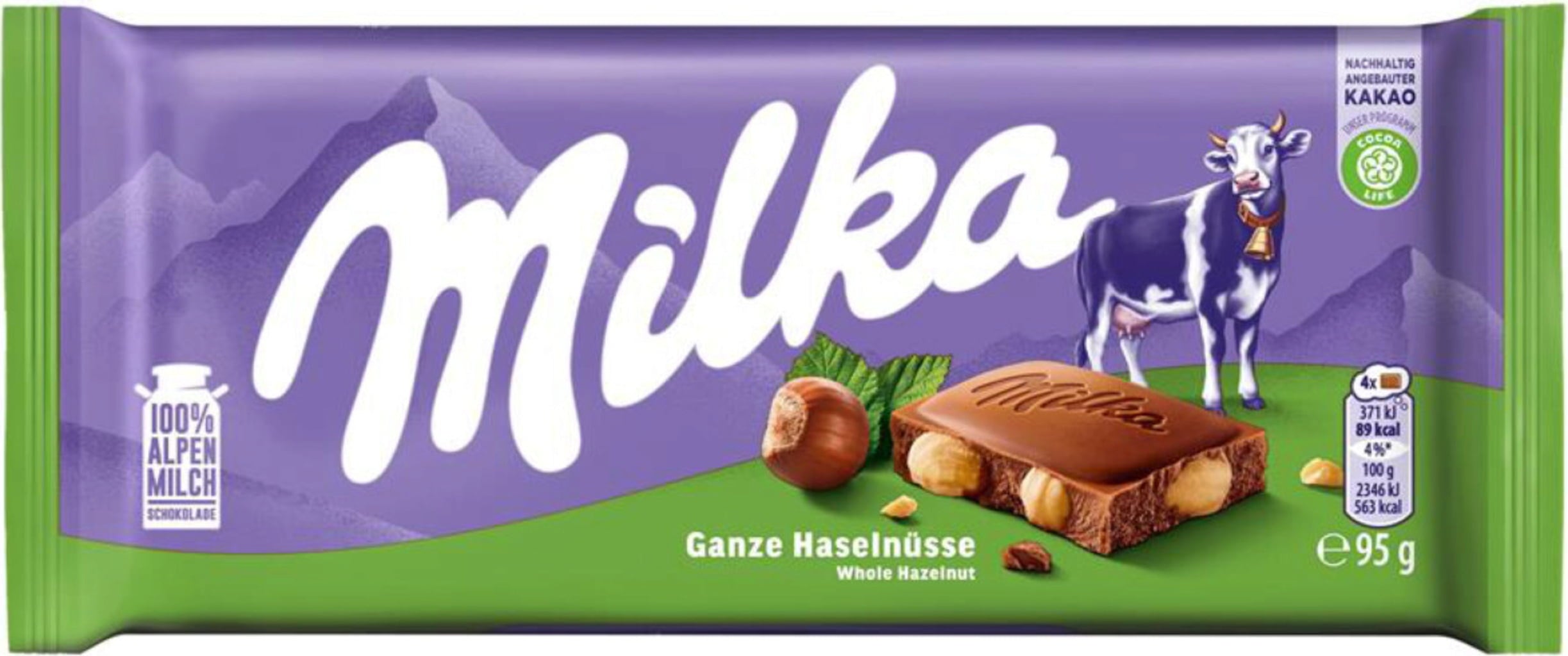 Milka Whole Hazelnuts Chocolate 95g