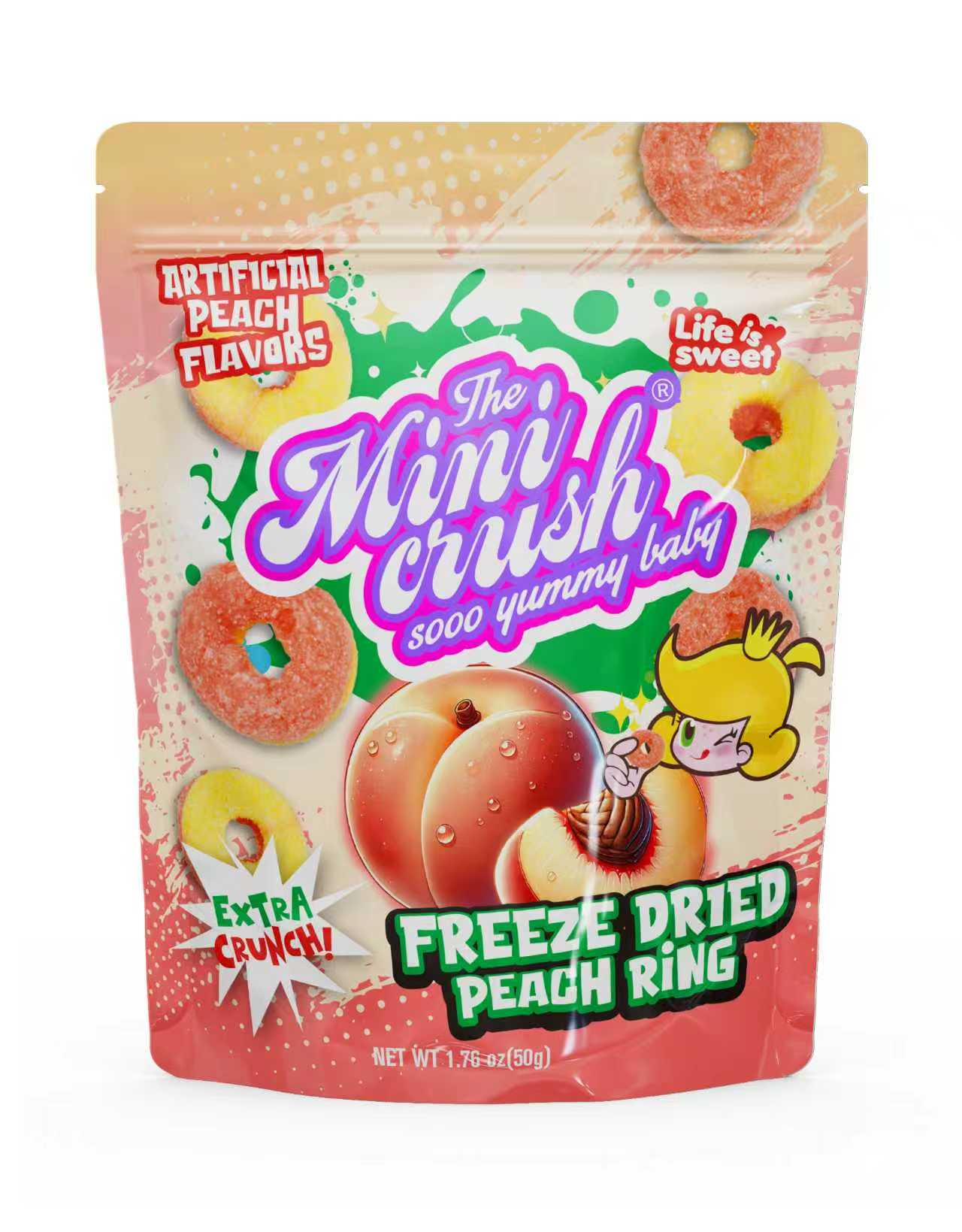 Freeze Dried Peach Ring 50g