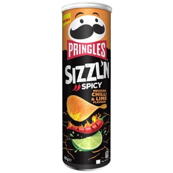 UK Pringles Sizzln Mexican Chilli & Lime 160g