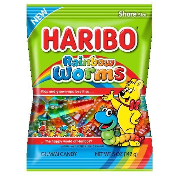 Haribo Peg Bag Rainbow Worms 141g