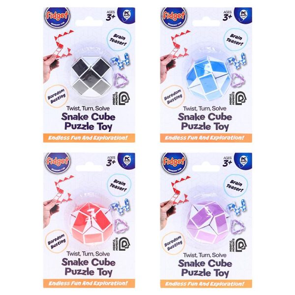 Fidget Magic Snake 24-Segments Black, Red, Blue & Purple