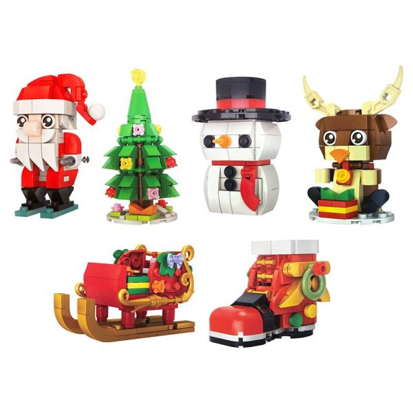 Building Brick Kit Mini Christmas Characters 6 Assorted Sets To Collect (92-110pcs)