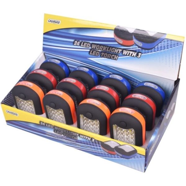 LED Worklight with 3LED Torch (Batteries Included)