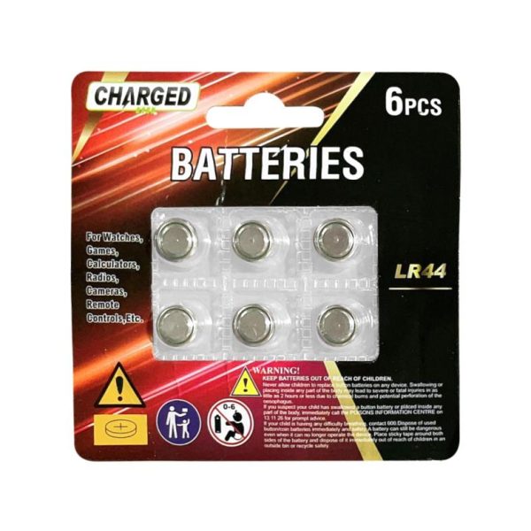 6PK LR44 Button Batteries