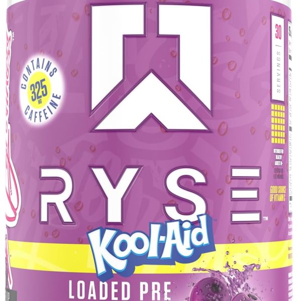 Ryse Loaded Pre Workout Supplement Kool Aid Grape 30 Serves