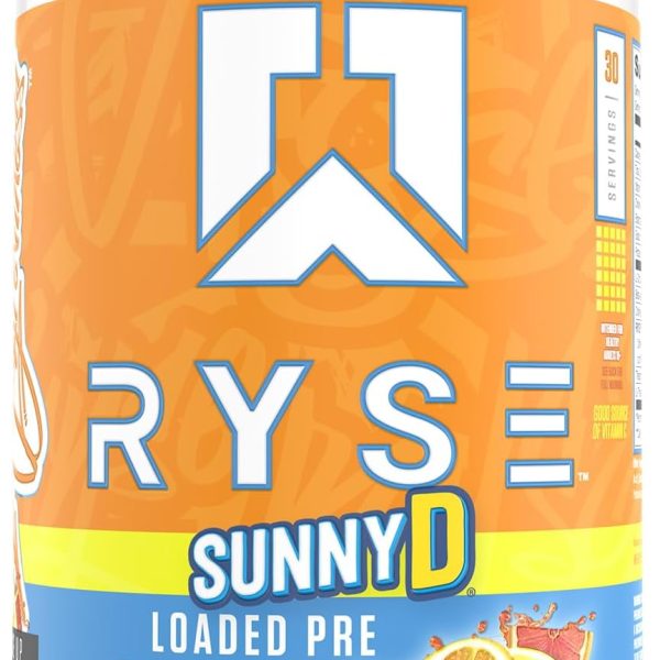 Ryse Loaded Pre Workout Supplement SunnyD Tangy Original 30 Serves