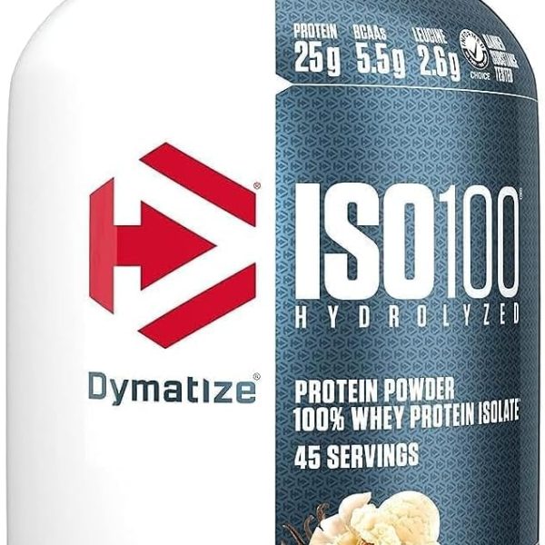 Dymatize Iso-100 - 100% Hydrolyzed Whey Protein Isolate Gourmet Vanilla 3lb (1.36kg)