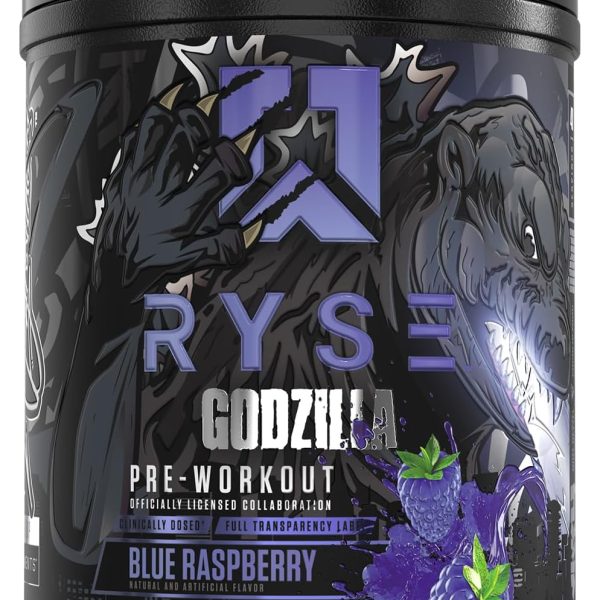 Ryse Godzilla Pre Workout Supplement Blue Raspberry 40 Serves