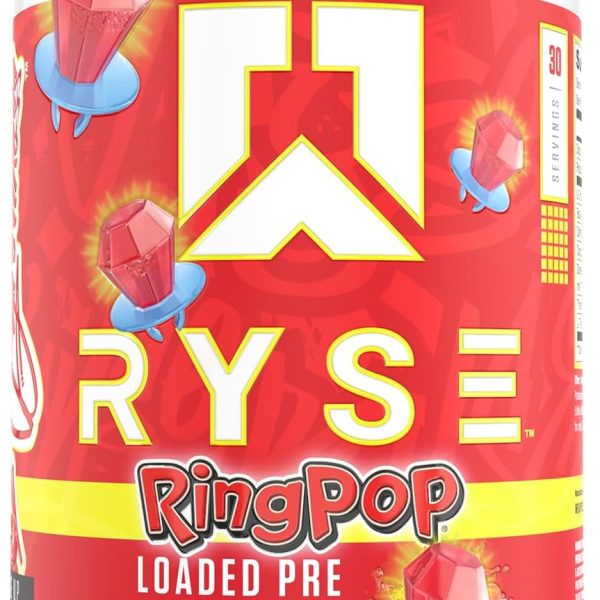 Ryse Loaded Pre Workout Supplement Ring Pop Cherry 30 Serves