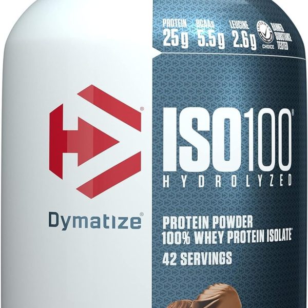 Dymatize Iso-100 - 100% Hydrolyzed Whey Protein Isolate Gourmet Chocolate 3lb (1.36kg)