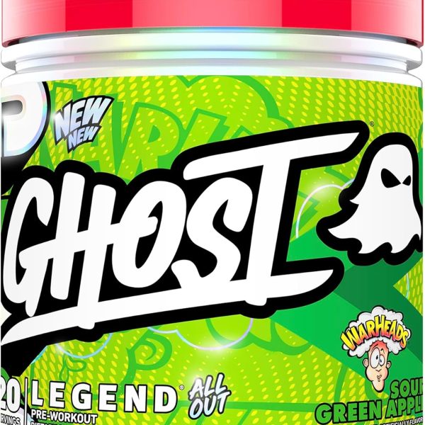 Ghost Legend All Out V2 Pre-Workout Powder Warheads Sour Green Apple 20 Serves