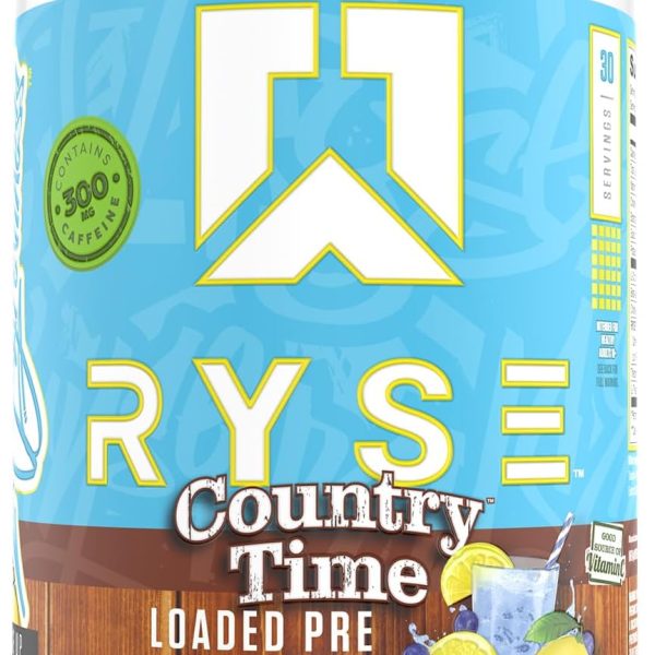 Ryse Loaded Pre Workout Supplement Country Time Blueberry Lemonade 30 Serves