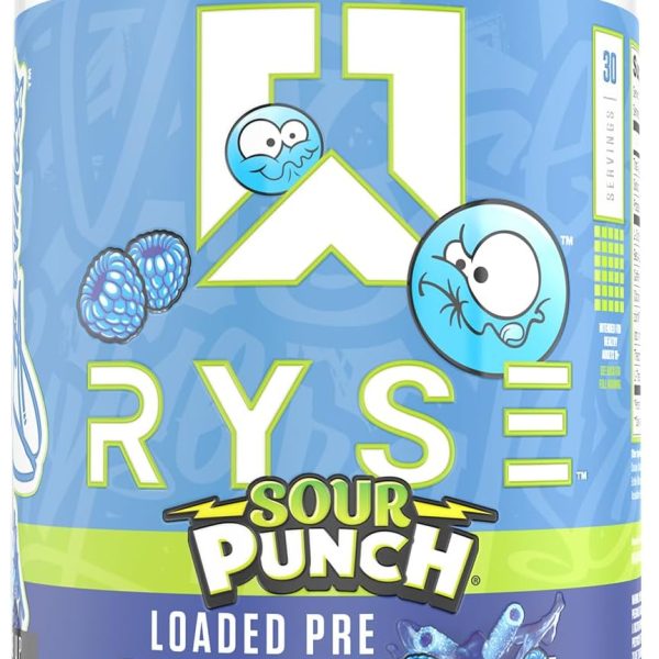 Ryse Loaded Pre Workout Supplement Sour Punch Blue Razz 30 Serves