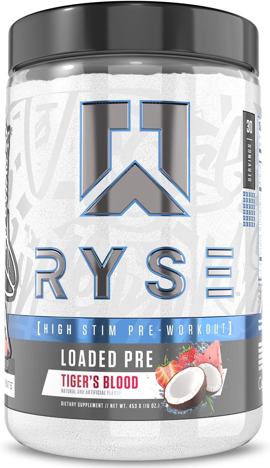 Ryse Loaded Pre Workout Supplement Tigers Blood 30 Serves