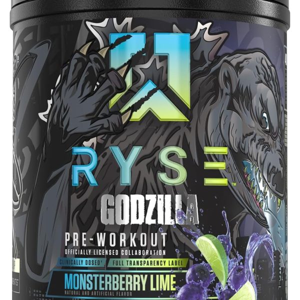 Ryse Godzilla Pre Workout Supplement Monsterberry Lime 40 Serves