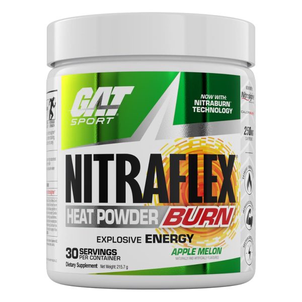 GAT Sport Nitraflex Burn Apple Melon Flavor Fat Burner 30 Serves