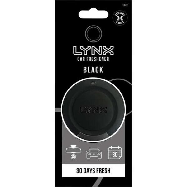 Lynx 3D Hanging Air Freshener Black 1PK