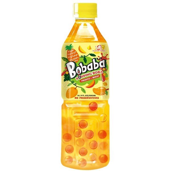 Bobaba Pineapple & Mango Bubble Tea 500ml