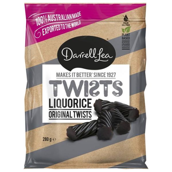 Darrell Lea Twists Liquorice 280g