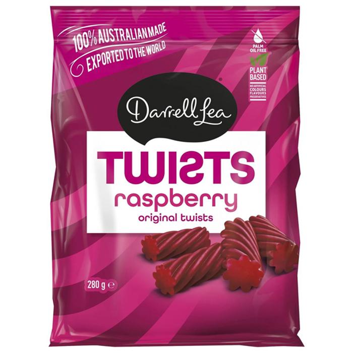 Darrell Lea Twists Raspberry 280g