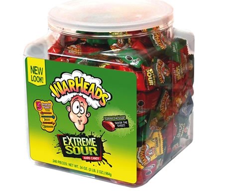 Warheads Extreme Sour Candy 240pc Tub