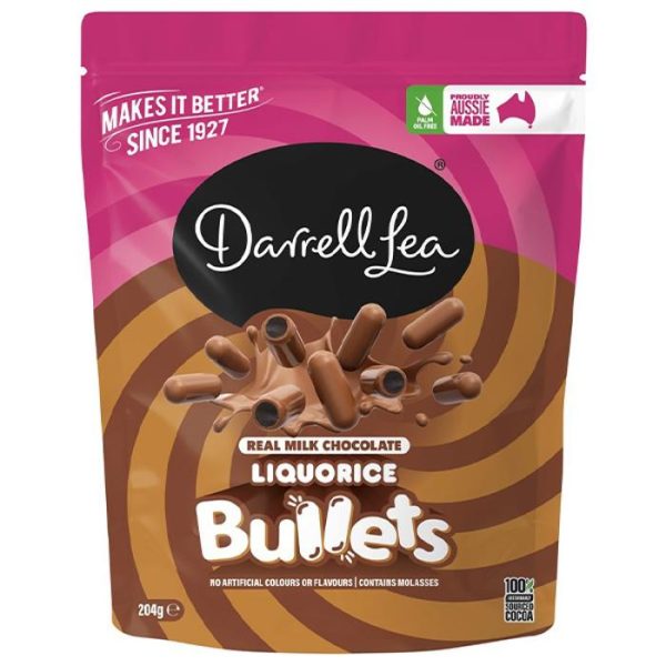 Darrell Lea Bullets Milk Chocolate Liquorice 204g