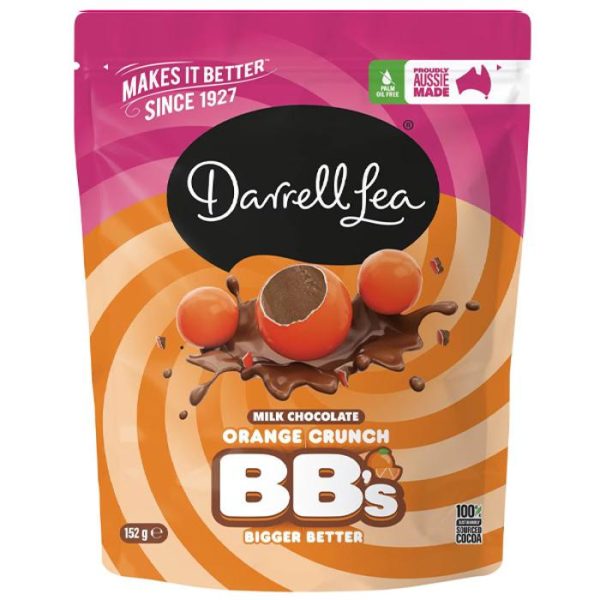 Darrell Lea Milk Chocolate Orange Crunch BB's 152g