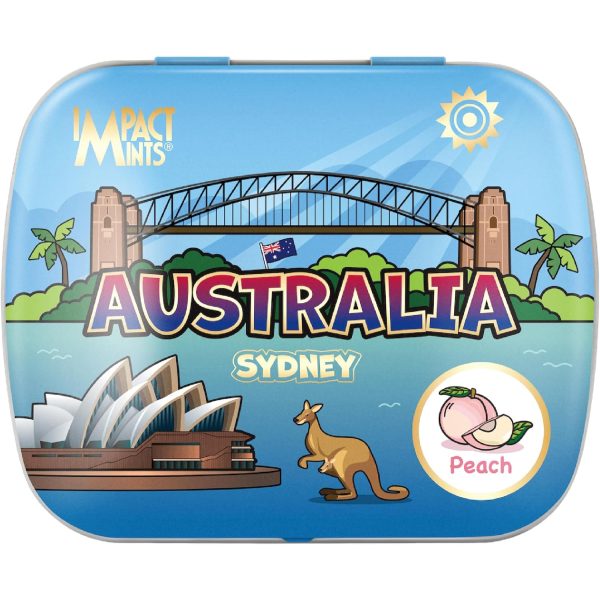 Impact Peach Mints Australia Sydney Candy Tin 14g