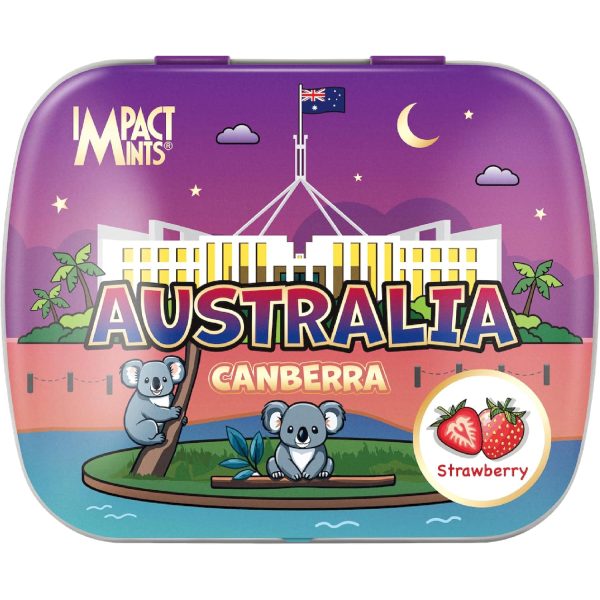 Impact Strawberry Mints Australia Canberra Candy Tin 14g
