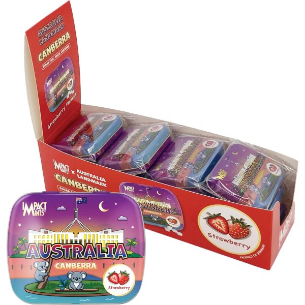 Impact Strawberry Mints Australia Canberra Candy Tin 14g