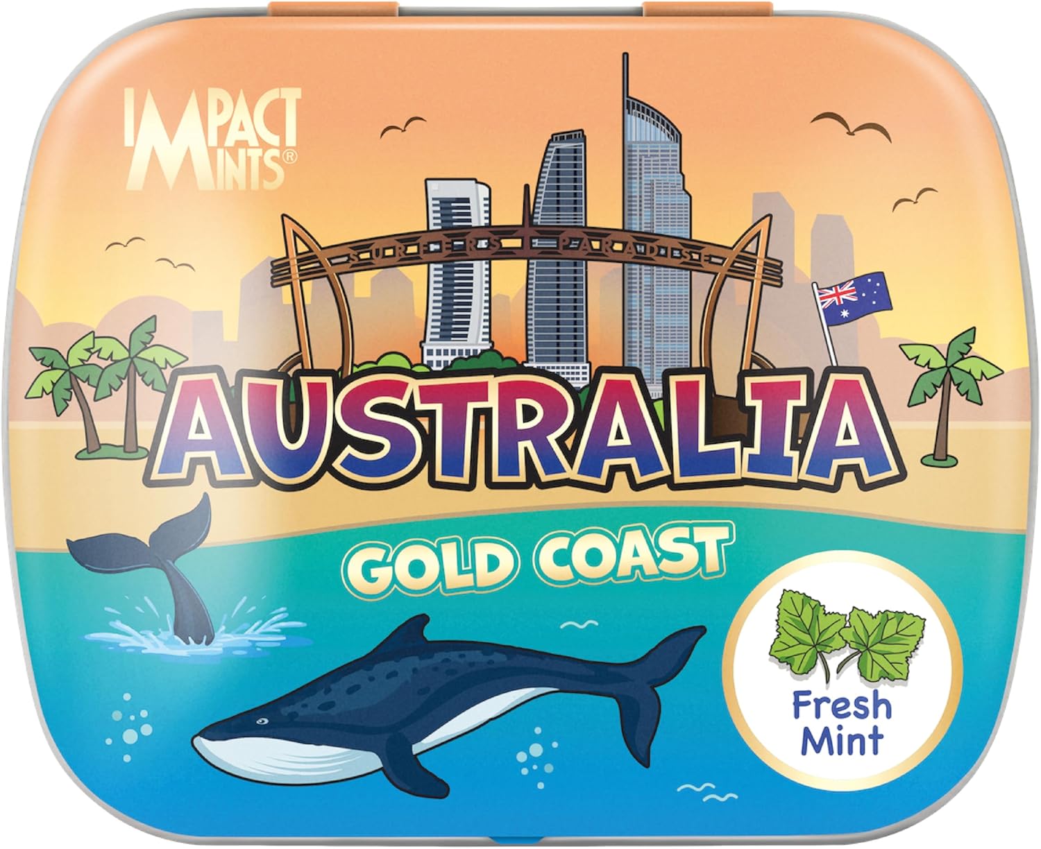 Impact Fresh Mints Australia Gold Coast Candy Tin 14g - Image 2