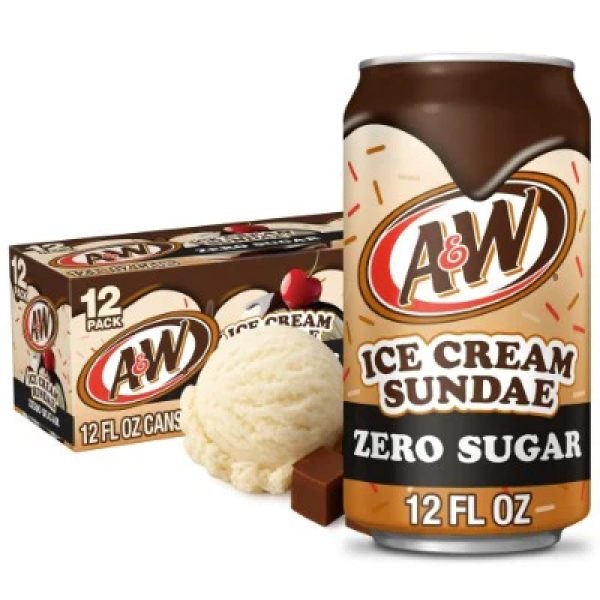 A&W Ice Cream Sunday Zero Sugar 355ml