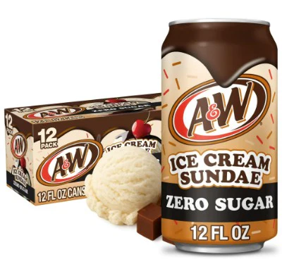 A&W Ice Cream Sunday Zero Sugar 355ml