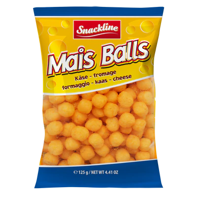 EU Snackline Cheese Balls Corn Snack Salted 125g