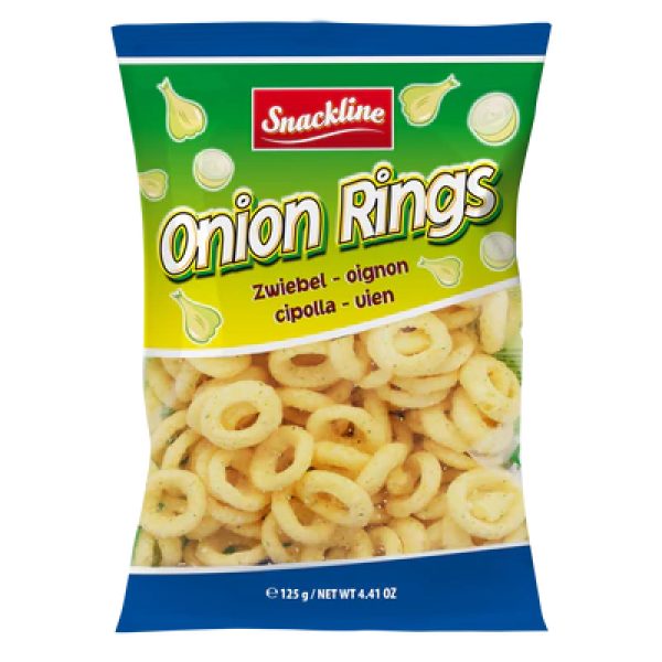 EU Snackline Onion Rings Corn Snack Salted 125g