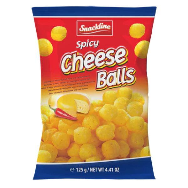 EU Snackline Spicy Cheese Balls Corn Snack 125g