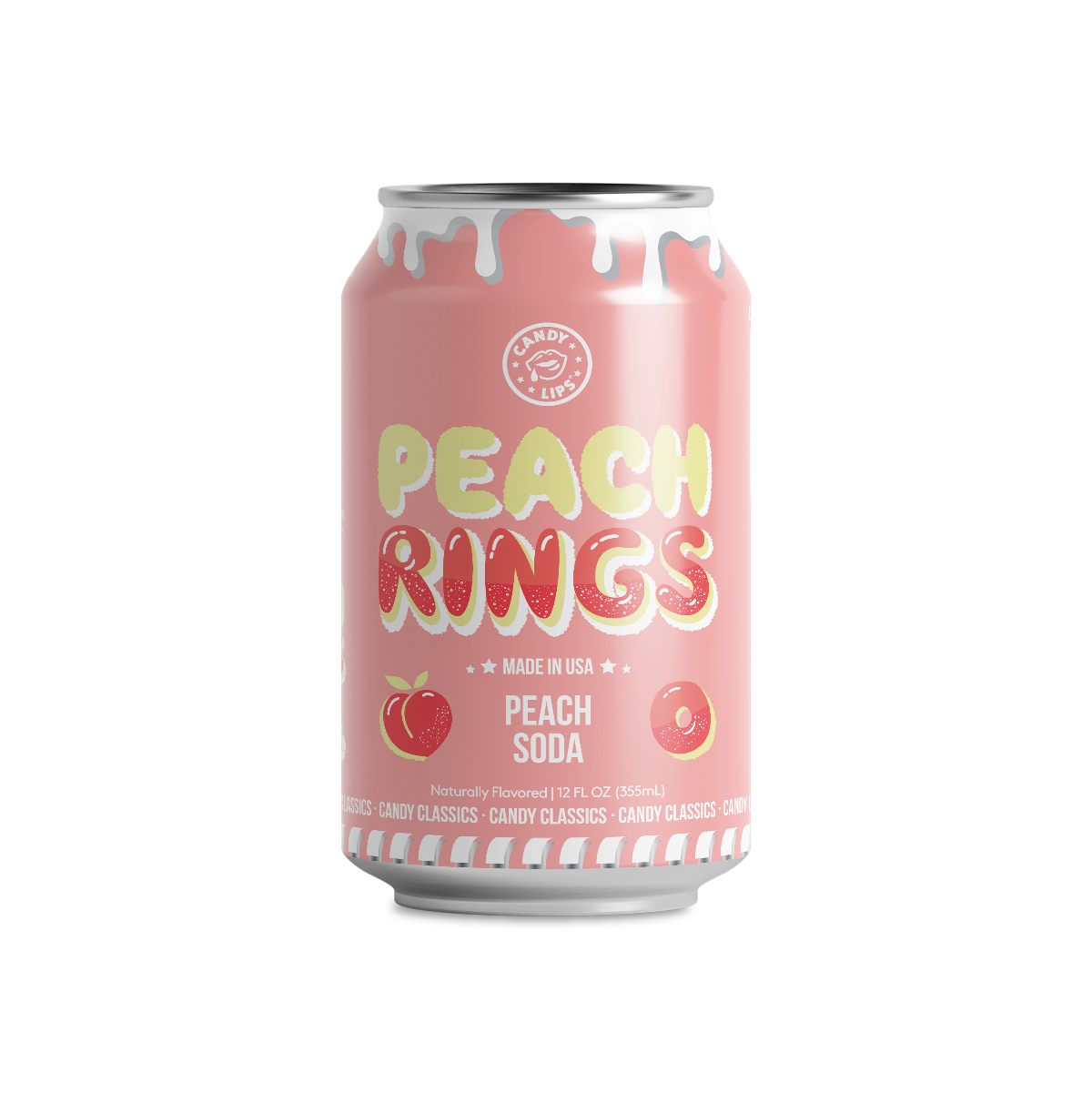 Candy Lips Peach Rings Soda 355ml