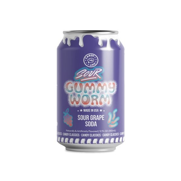 Candy Lips Sour Gummy Worm Soda 355ml