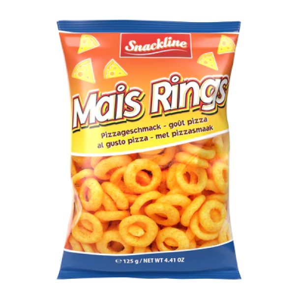 EU Snackline Maise Rings Pizza 125g