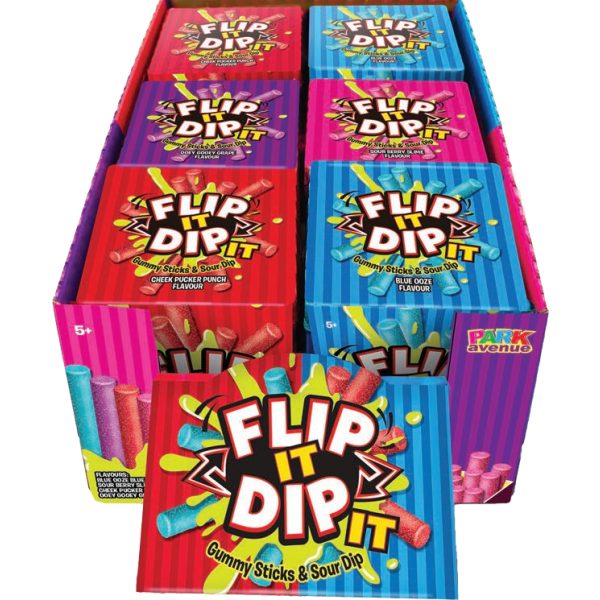 Flip It Dip It - Gummy Sticks & Sour Dip 96g