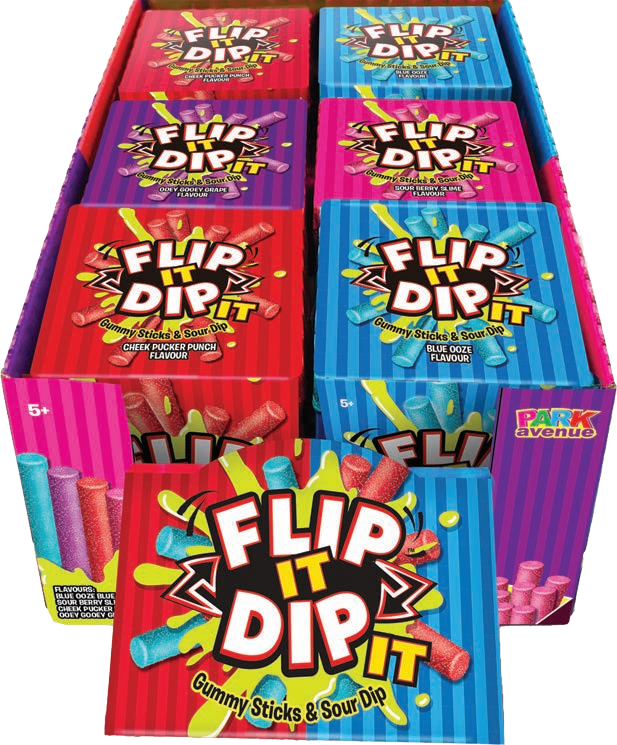 Flip It Dip It - Gummy Sticks & Sour Dip 96g