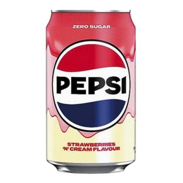 UK Pepsi Strawberries & Cream Soda Zero 330ml