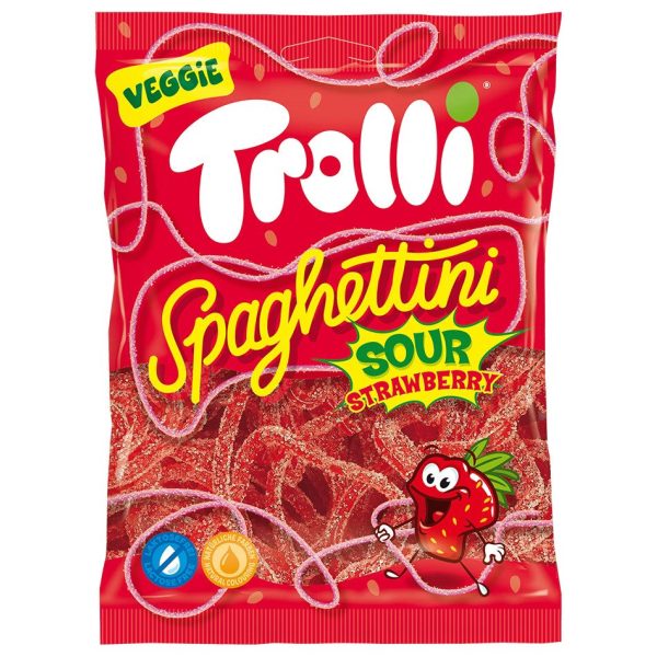 EU Trolli Spaghettini Sour Strawberry 100g