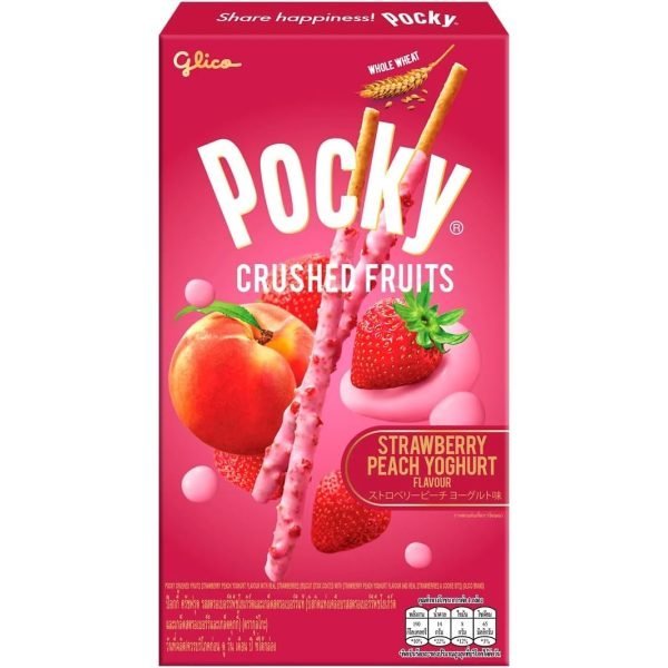 Pocky Strawberry Peach Yoghurt Crushed Fruit 38g